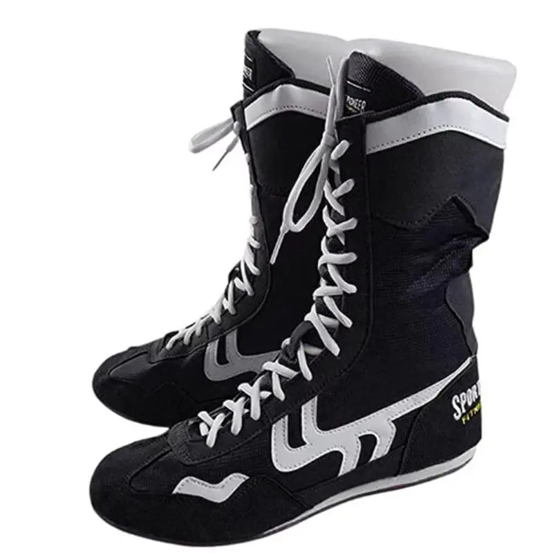 Anti-Slipping Sport Boxing Shoes Boots High Ankle Professional Protecting High-Top Rubber Sneakers for Men Women