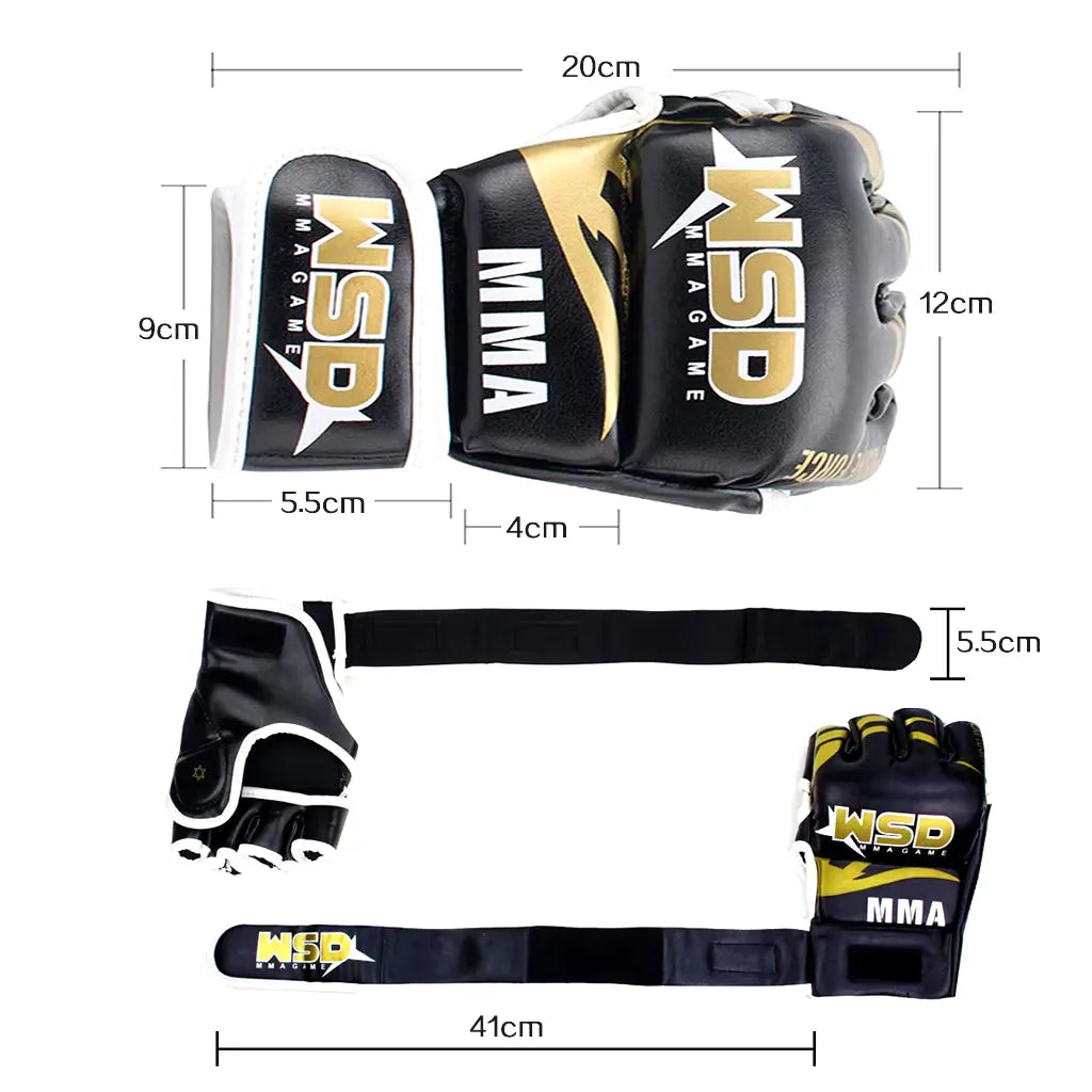 Half Finger MMA Gloves for Men PU Kicki Boxing Karate Muay Thai Guantes De Boxeo Free Fight Sanda Training Equipment