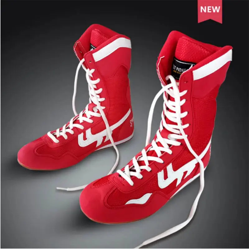 Anti-Slipping Sport Boxing Shoes Boots High Ankle Professional Protecting High-Top Rubber Sneakers for Men Women