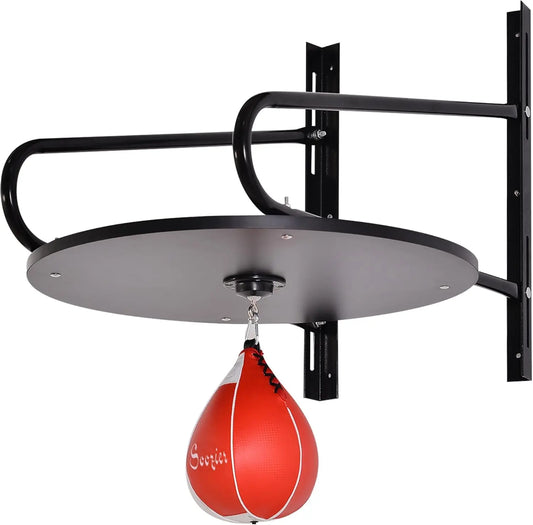 Adjustable Speed Bag Platform, Wall Mounted Speed Bag for Boxing with 360°Swivel and 6" Speedbag, Punching Training Equipment for Fitness, Exercise, Home, Gym