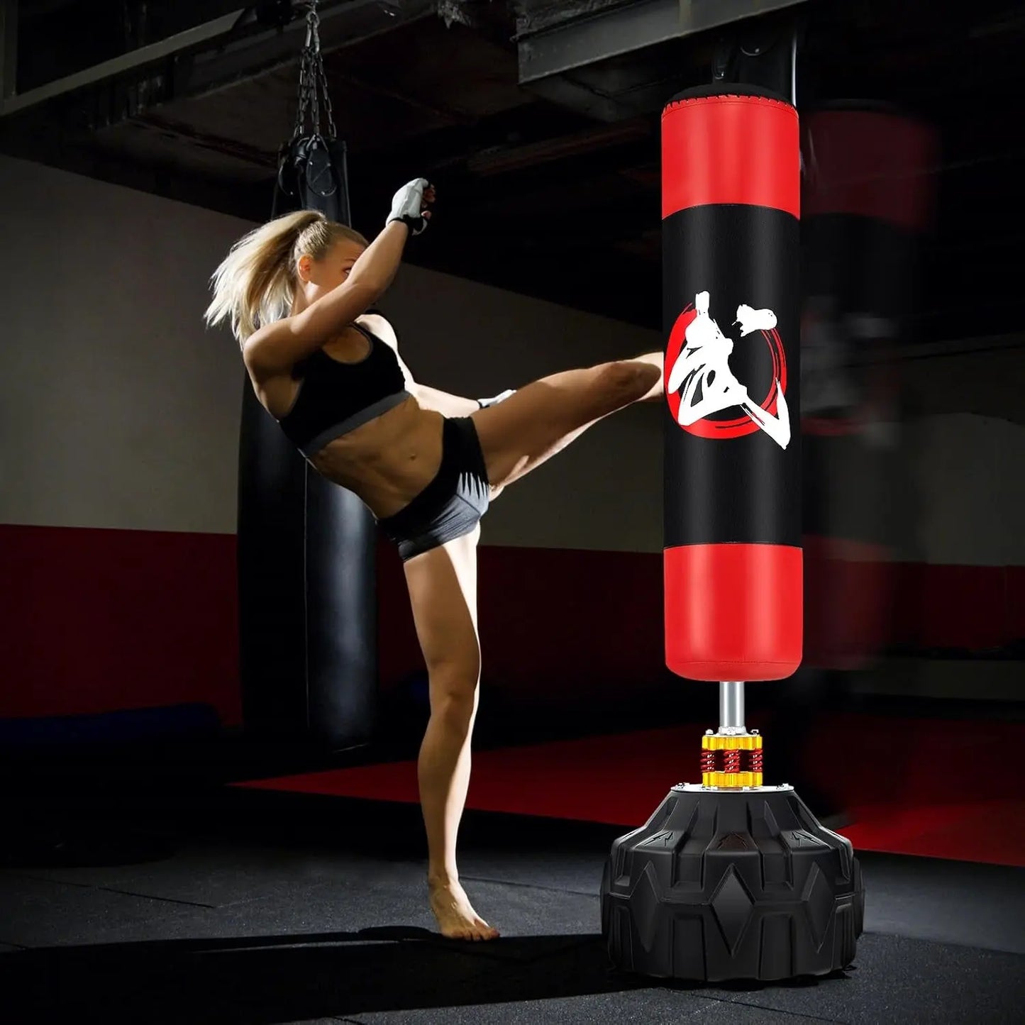 Freestanding Punching Bag, 70" Heavy Boxing Bag W/Fillable Base, 12 Suction Cups, Shock Absorbers, Kickboxing Bag with Stand for Men Women Adults Teens MMA Boxing Training Muay Thai