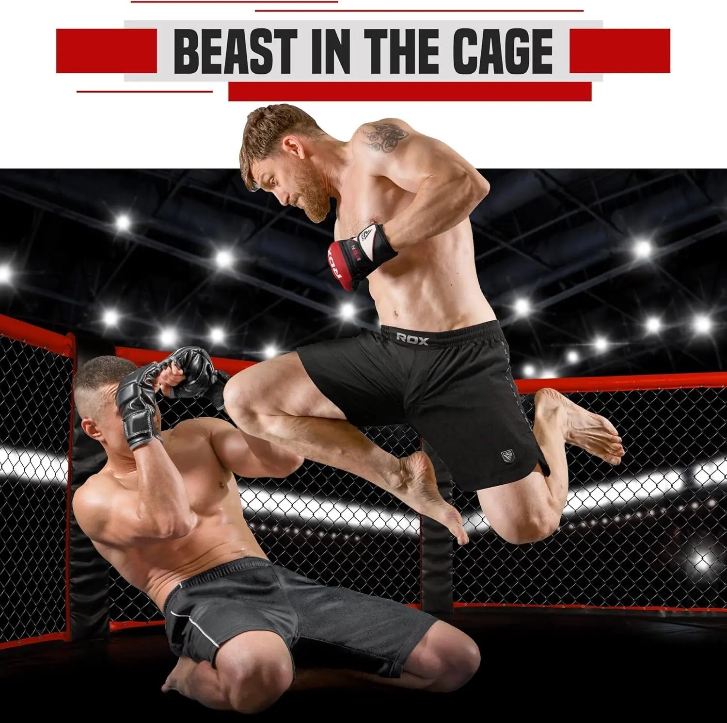 MMA Shorts for Training and Kick Boxing, Trunks for Bodybuilding, Cage Fighting, Muay Thai,Bjj Grappling, Combat Sports