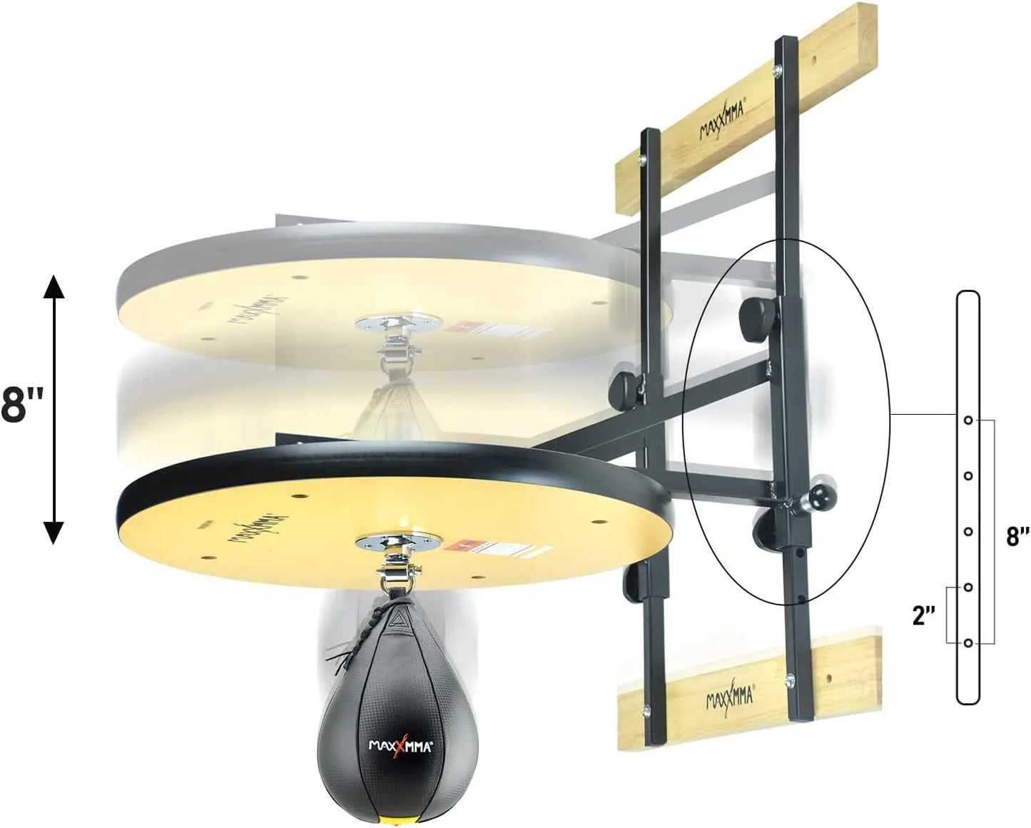 Heavy Duty Adjustable Speed Bag Platform Kit 24" + Speed Ball (10" X 7")