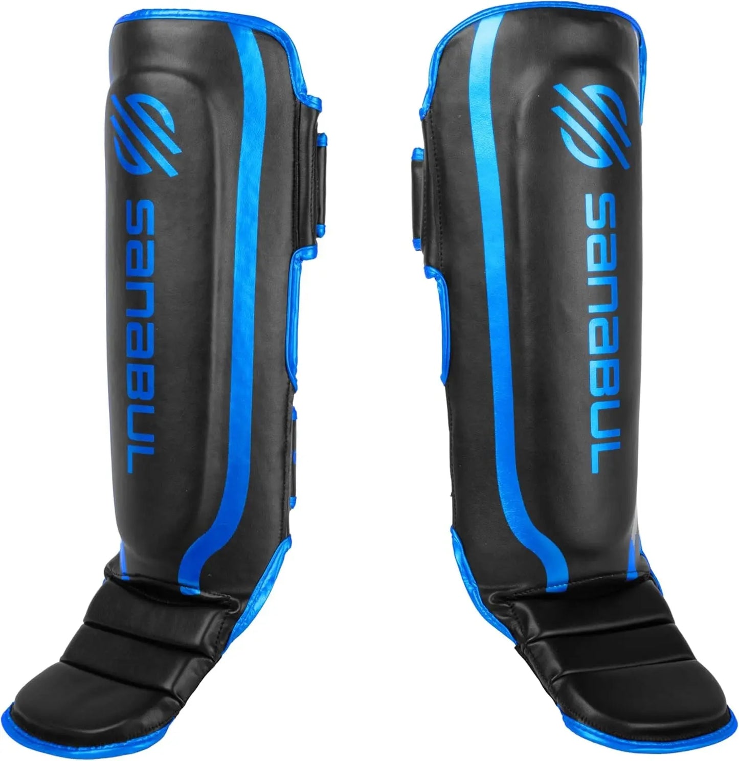 Essential Kickboxing Shin Guards with Hook & Loop Straps Shin Pads for MMA Muay Thai and Martial Arts