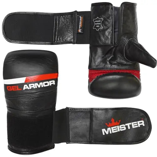 Meister Gel Armor Full-Grain Cowhide Leather Bag Mitts w/Wrist Support (12oz - 16oz) - The Champ Gear