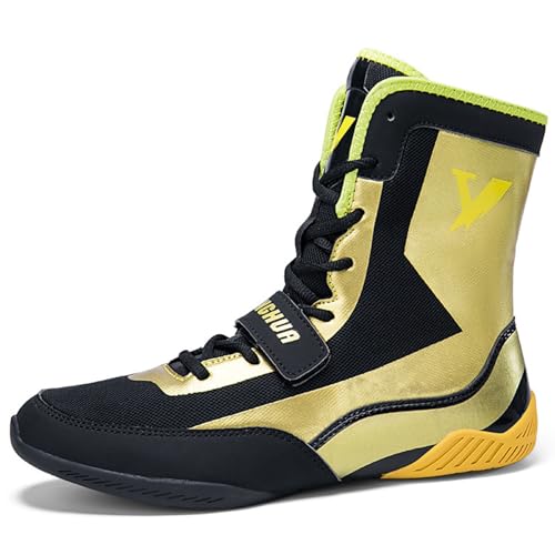 NGARY Breathable Boxing Shoes for Mens Wrestling Trainers Non-Slip Fitness Boxing Boots Suitable Martial Arts,Muay Thai,Fitness The Champ Gear