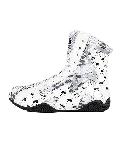 Venum White Snake Boxing Shoes - White - The Champ Gear