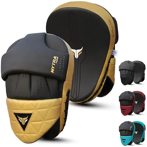 Mytra Fusion Boxing Round Pad Boxing Pads Strike Pad Real Leather Kick Pads Martial Arts MMA Muay Thai Pad Kickboxing Strike Pad The Champ Gear