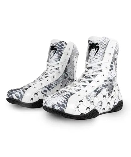 Venum White Snake Boxing Shoes - White - The Champ Gear