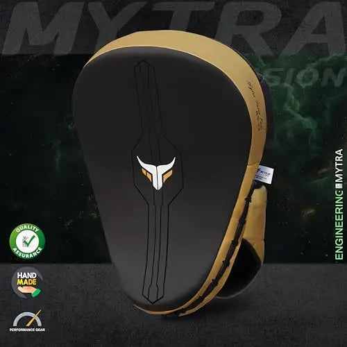 Mytra Fusion Boxing Round Pad Boxing Pads Strike Pad Real Leather Kick Pads Martial Arts MMA Muay Thai Pad Kickboxing Strike Pad The Champ Gear