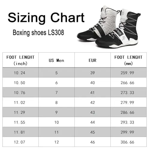 Boxing Shoes for Men High Top Gym Shoes Fighting Sports Training Footwear LS308 The Champ Gear