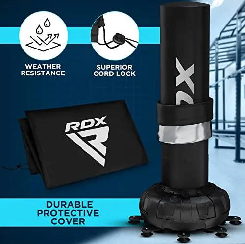 RDX XXL 150KG Target Freestanding Punching Bag with Cover & Gloves – 72” Adult Heavy Pedestal Punch Bag Set - 17 Suction Cup 8 Extended Legs Stand Base - Kick Boxing MMA Muay Thai Home Gym Fitness The Champ Gear