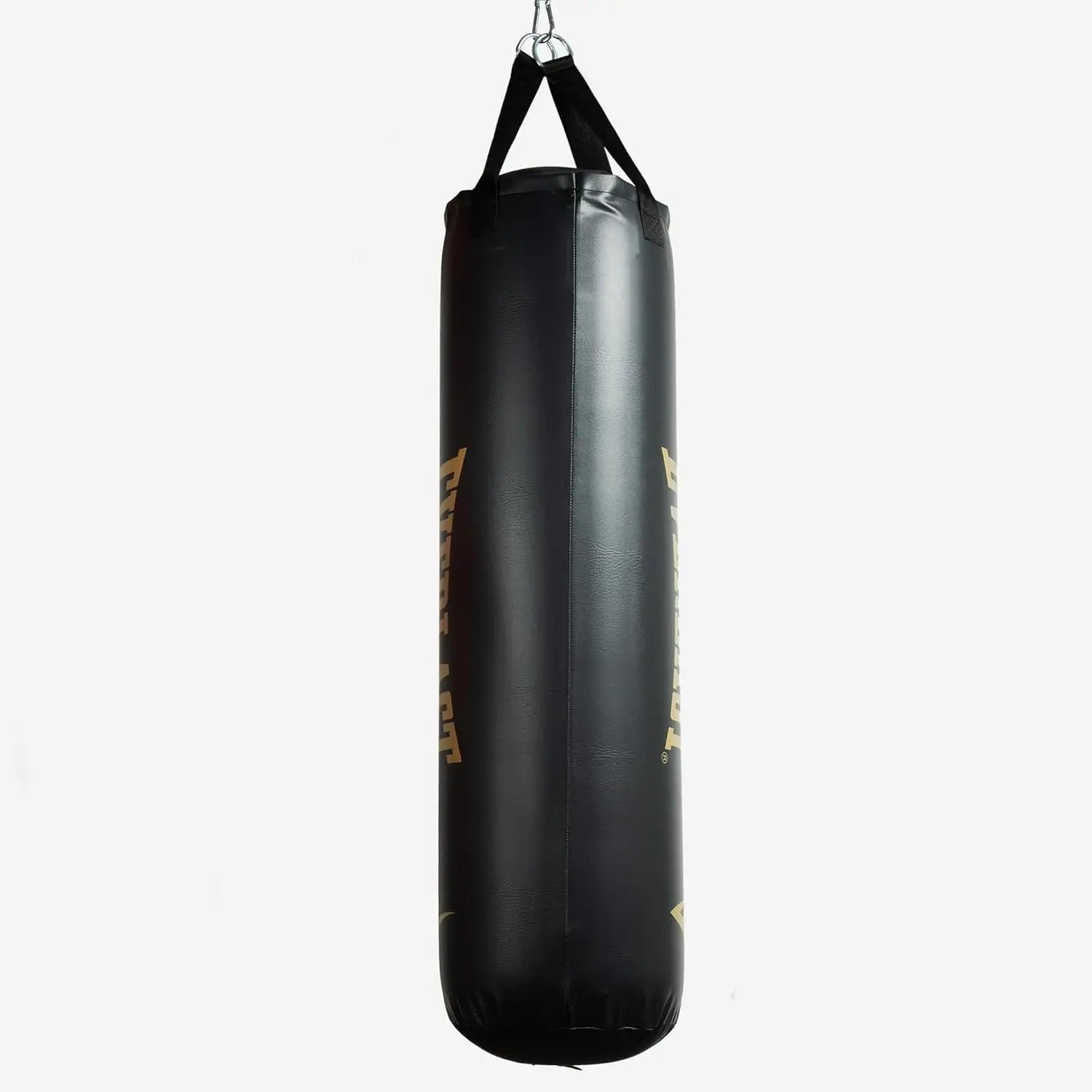 Elite Nevatear Heavy Bag - Dual-Hanging Strap System, Foam & Sand-Filled, Reinforced Straps - Ideal for Training, Boxing, Fight Sports, Fitness, Home Gym - 100LB - Black/Gold