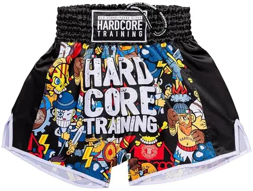 Hardcore Training Muay Thai Shorts Japanese Cortoon Design Kick Boxing MMA Combat Sport Sparring Trunks Cage Fight The Champ Gear