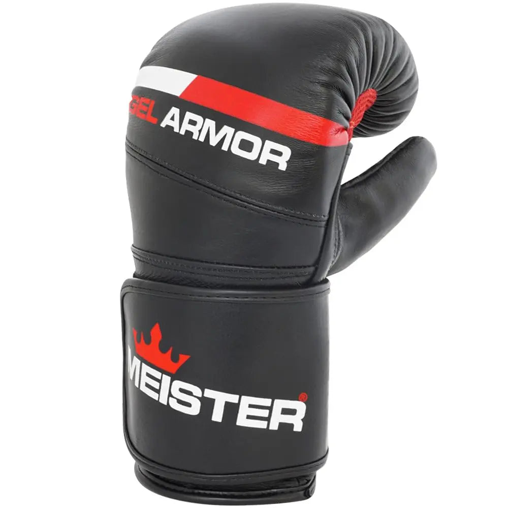 Meister Gel Armor Full-Grain Cowhide Leather Bag Mitts w/Wrist Support (12oz - 16oz) - The Champ Gear