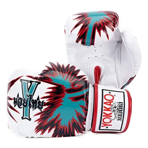 YOKKAO Design Breathable Muay Thai Boxing Glove | Premium Leather Training and Sparring Gloves for Men and Women | Winning Boxing Gloves | Punching Glove The Champ Gear