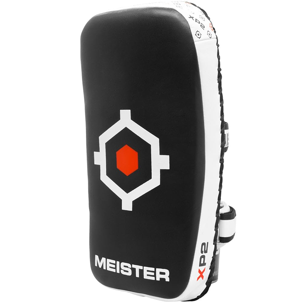 Meister XP2 Professional Curved Thai Pads for Kickboxing & MMA - X-Thick Cowhide Leather The Champ Gear