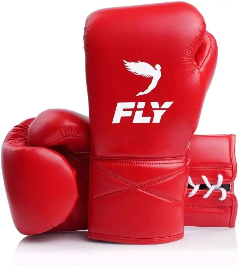 New FLY  Cow Leather Red Boxing Gloves for Sparring Training - The Champ Gear