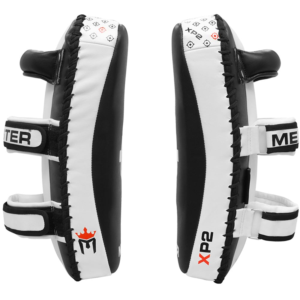 Meister XP2 Professional Curved Thai Pads for Kickboxing & MMA - X-Thick Cowhide Leather The Champ Gear