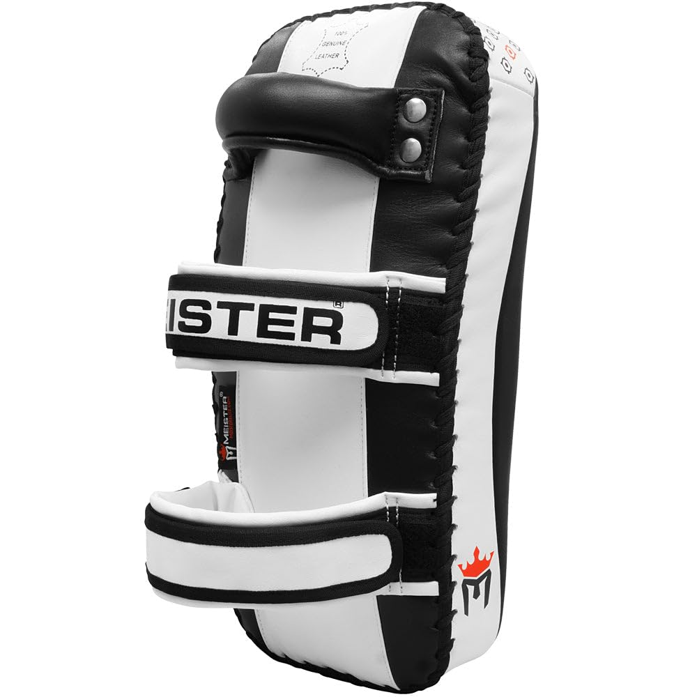 Meister XP2 Professional Curved Thai Pads for Kickboxing & MMA - X-Thick Cowhide Leather The Champ Gear