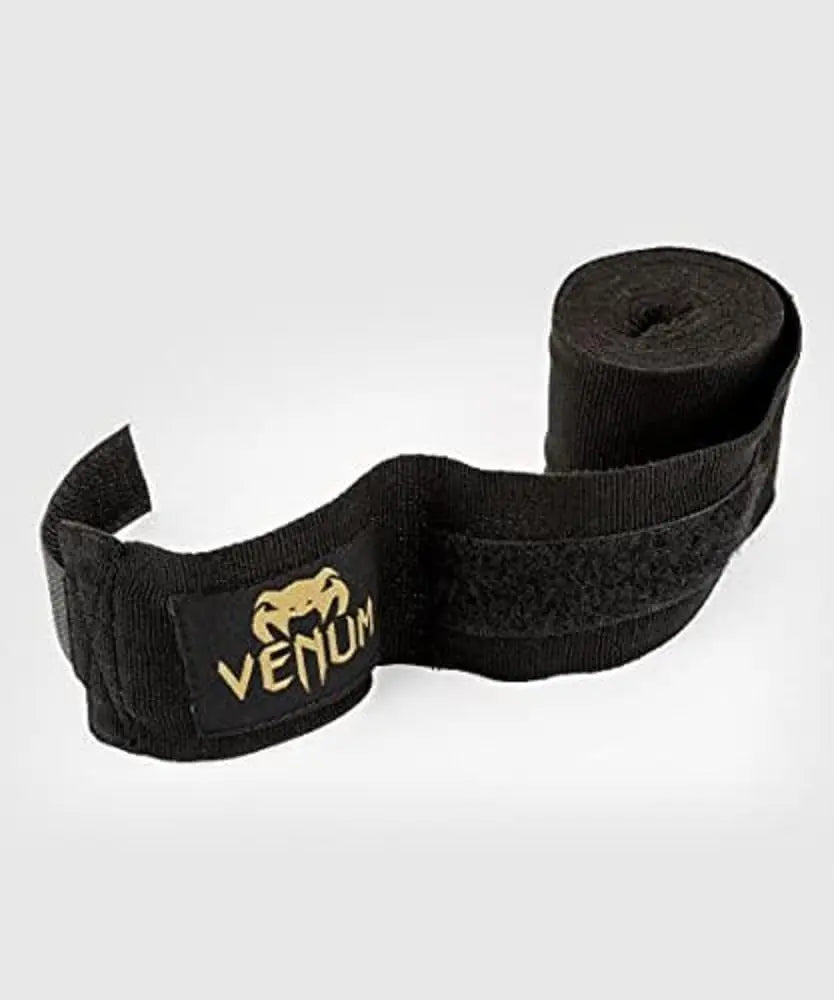 Venum Kontact Boxing Hand Wraps - Black/Gold, 180 in The Champ Gear