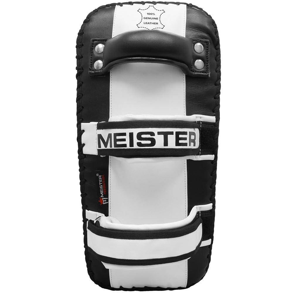 Meister XP2 Professional Curved Thai Pads for Kickboxing & MMA - X-Thick Cowhide Leather The Champ Gear