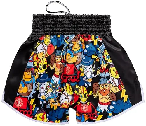 Hardcore Training Muay Thai Shorts Japanese Cortoon Design Kick Boxing MMA Combat Sport Sparring Trunks Cage Fight The Champ Gear