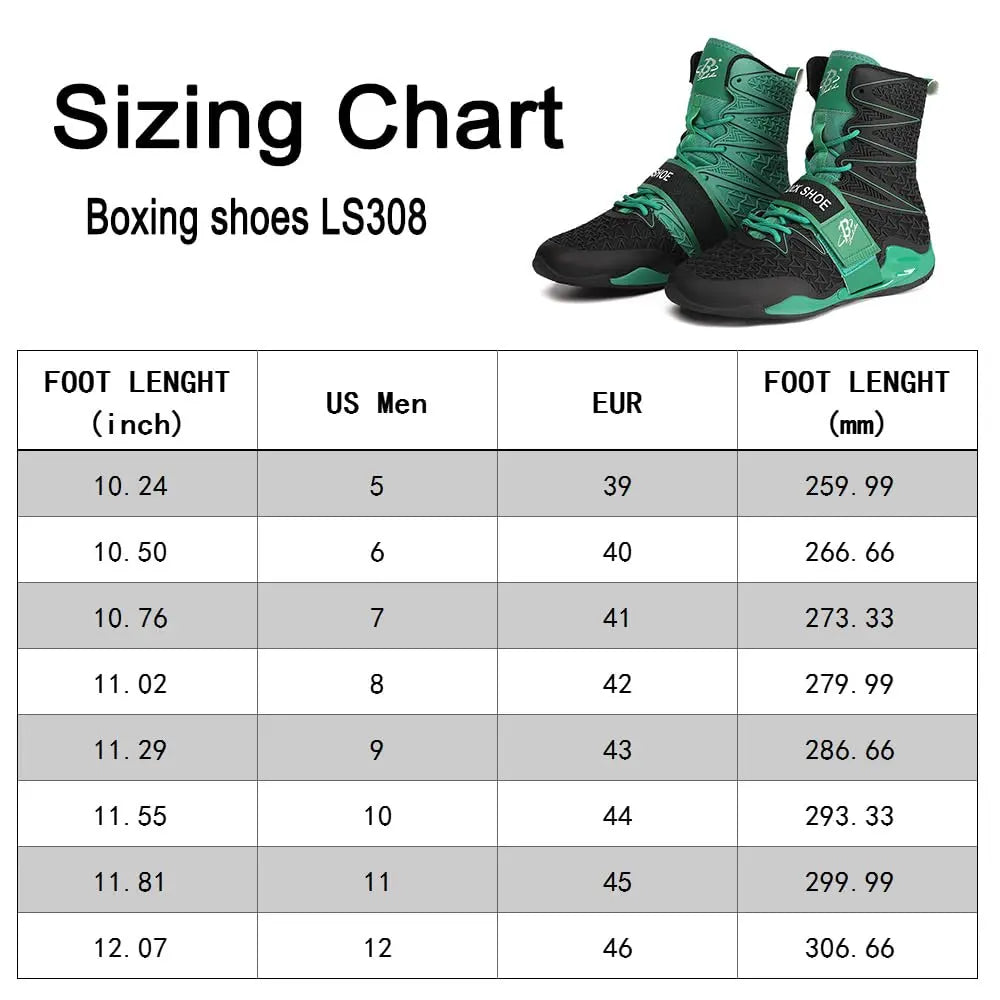 Boxing Shoes for Men High Top Gym Shoes Fighting Sports Training Footwear LS308 The Champ Gear