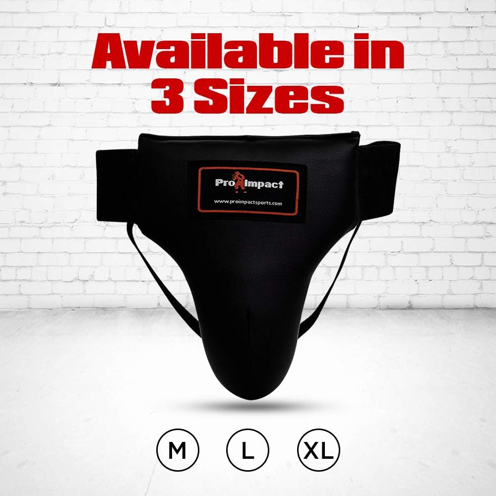 Pro Impact Boxing MMA Training Muay Thai Groin Abdominal Protector - Comfortable Ultimate Protection for Contact Sports - Perfect for Gym & Workout Use (Black, Medium) The Champ Gear