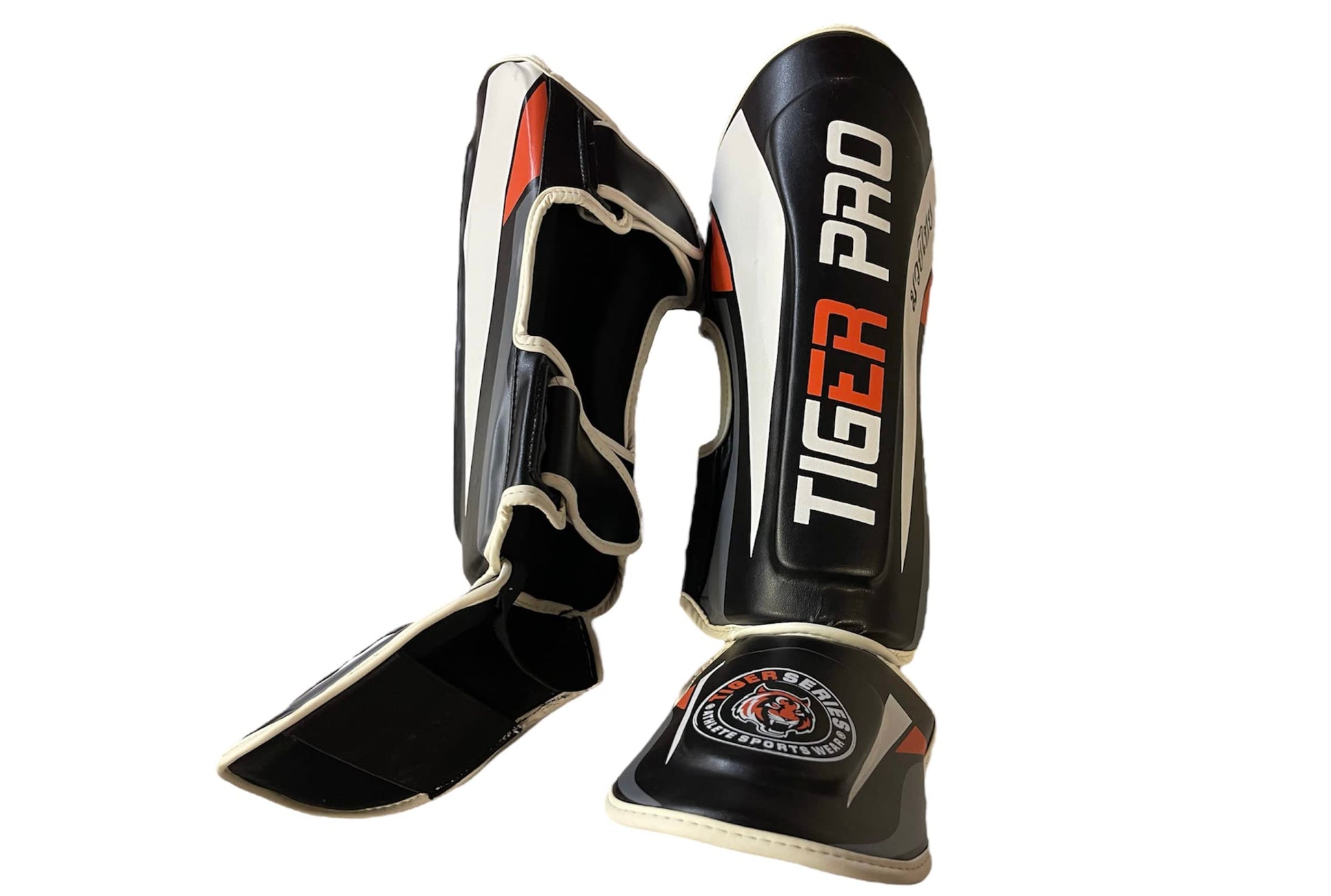 Tiger Pro Shin Guards Muay Thai, Kickboxing, Leg Instep Protection Pads, MMA Martial Arts, Kicking, Sparring, Training Gear, Karate, Boxing, Taekwondo - Unisex The Champ Gear