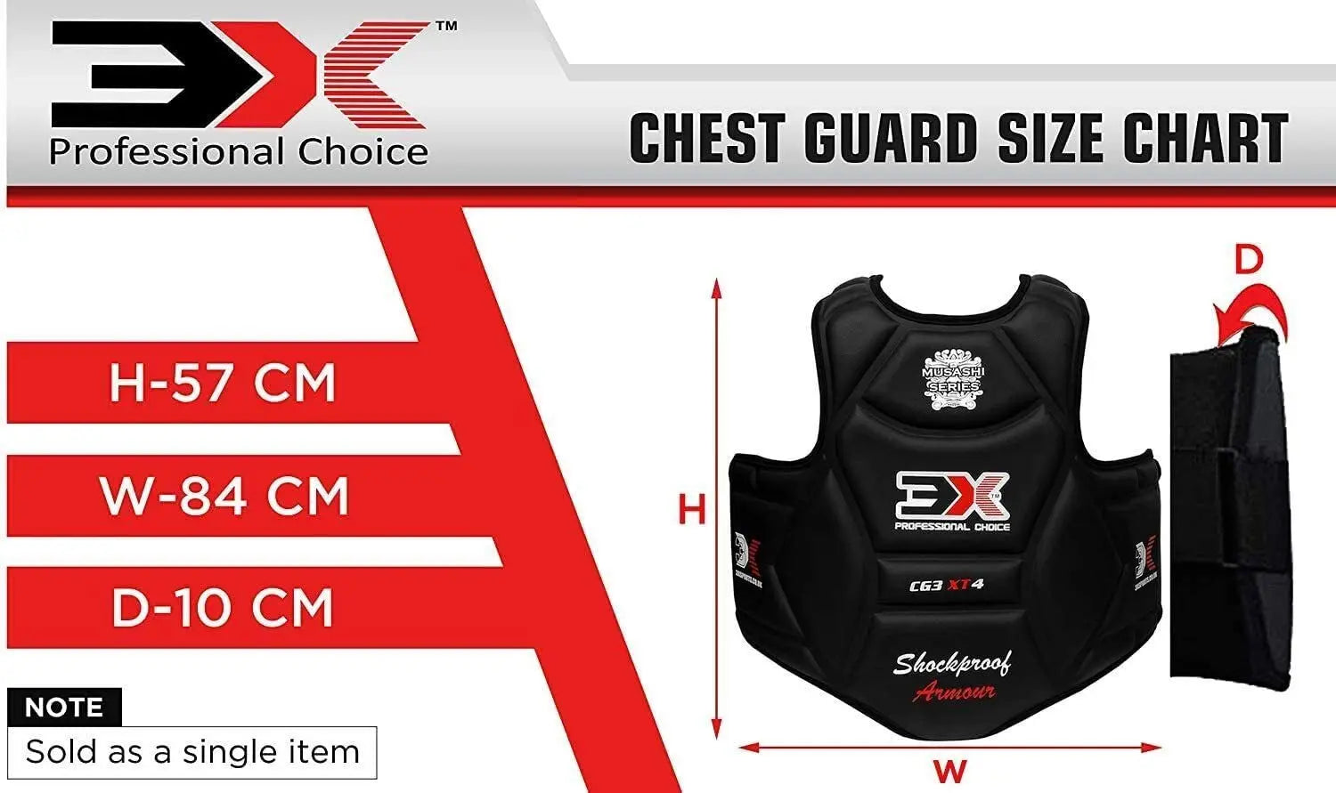 3X Sports Boxing Body Protector, Heavy Punching Chest Guard - The Champ Gear