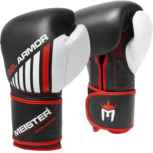 Meister Gel Armor 16oz Training Boxing Gloves w/Full Grain Leather + Mesh Drawstring Bag The Champ Gear