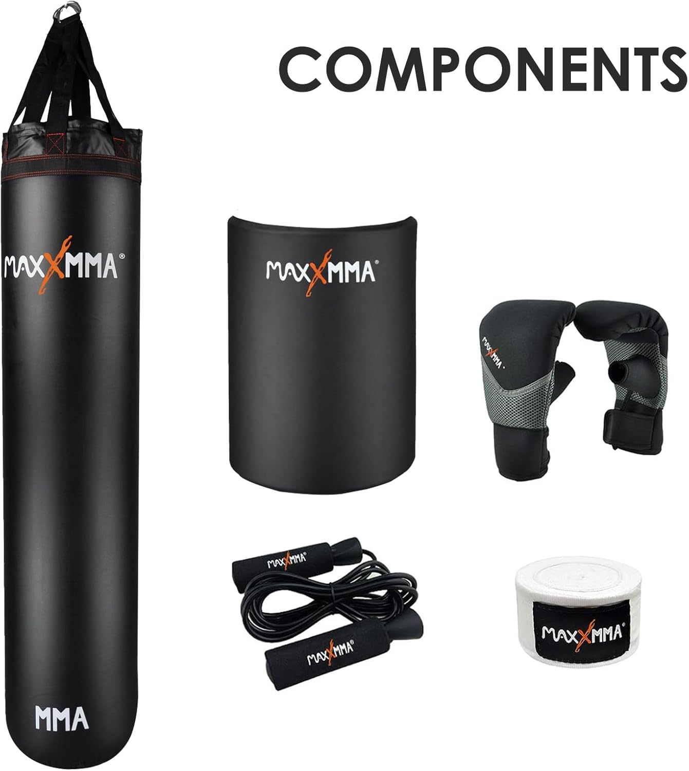 MaxxMMA 5 ft Water/Air Heavy Bag Kit (Adjustable Weight 70~140 lbs.) The Champ Gear