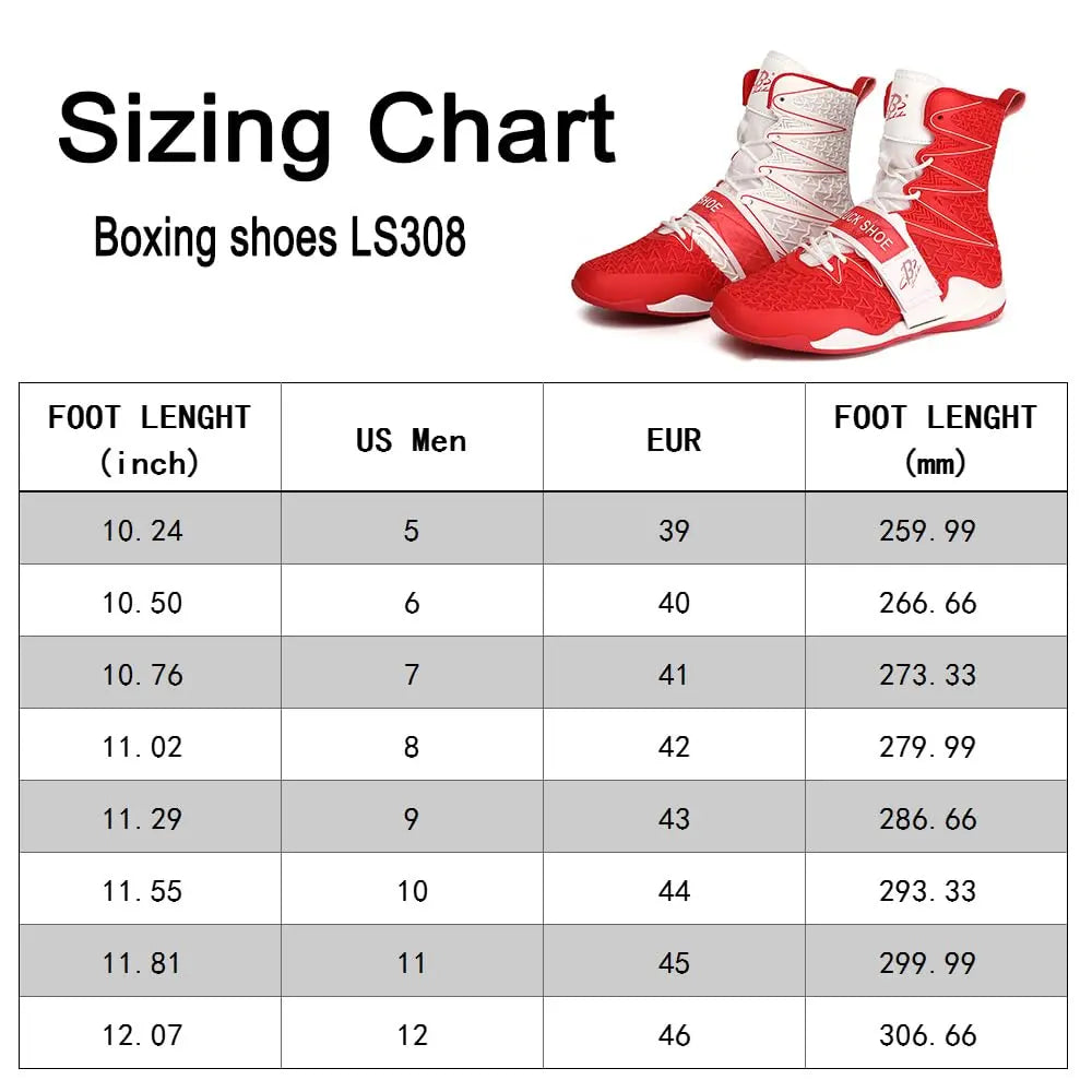 Boxing Shoes for Men High Top Gym Shoes Fighting Sports Training Footwear LS308 The Champ Gear