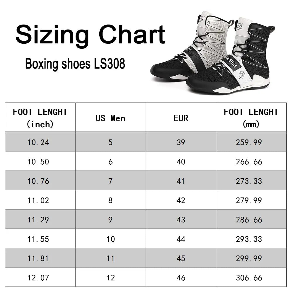 Boxing Shoes for Men High Top Gym Shoes Fighting Sports Training Footwear LS308 The Champ Gear