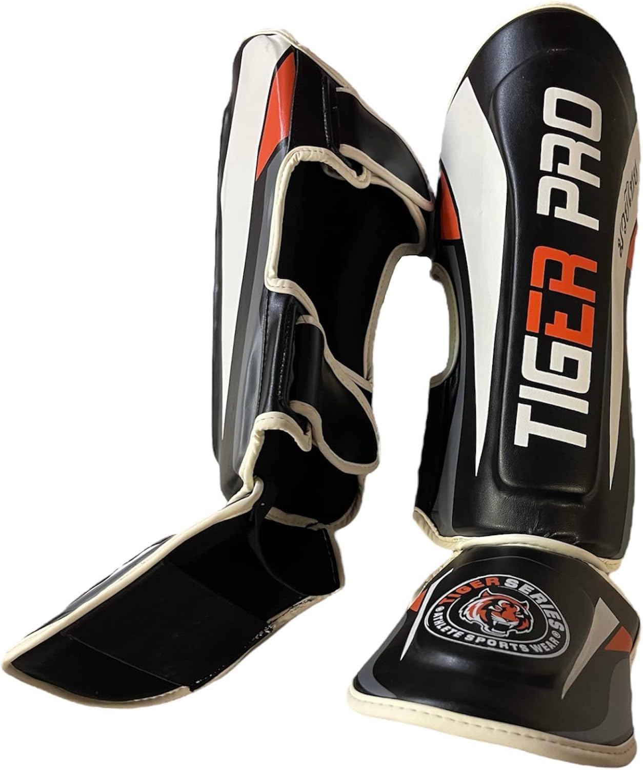 Tiger Pro Shin Guards Muay Thai, Kickboxing, Leg Instep Protection Pads, MMA Martial Arts, Kicking, Sparring, Training Gear, Karate, Boxing, Taekwondo - Unisex The Champ Gear