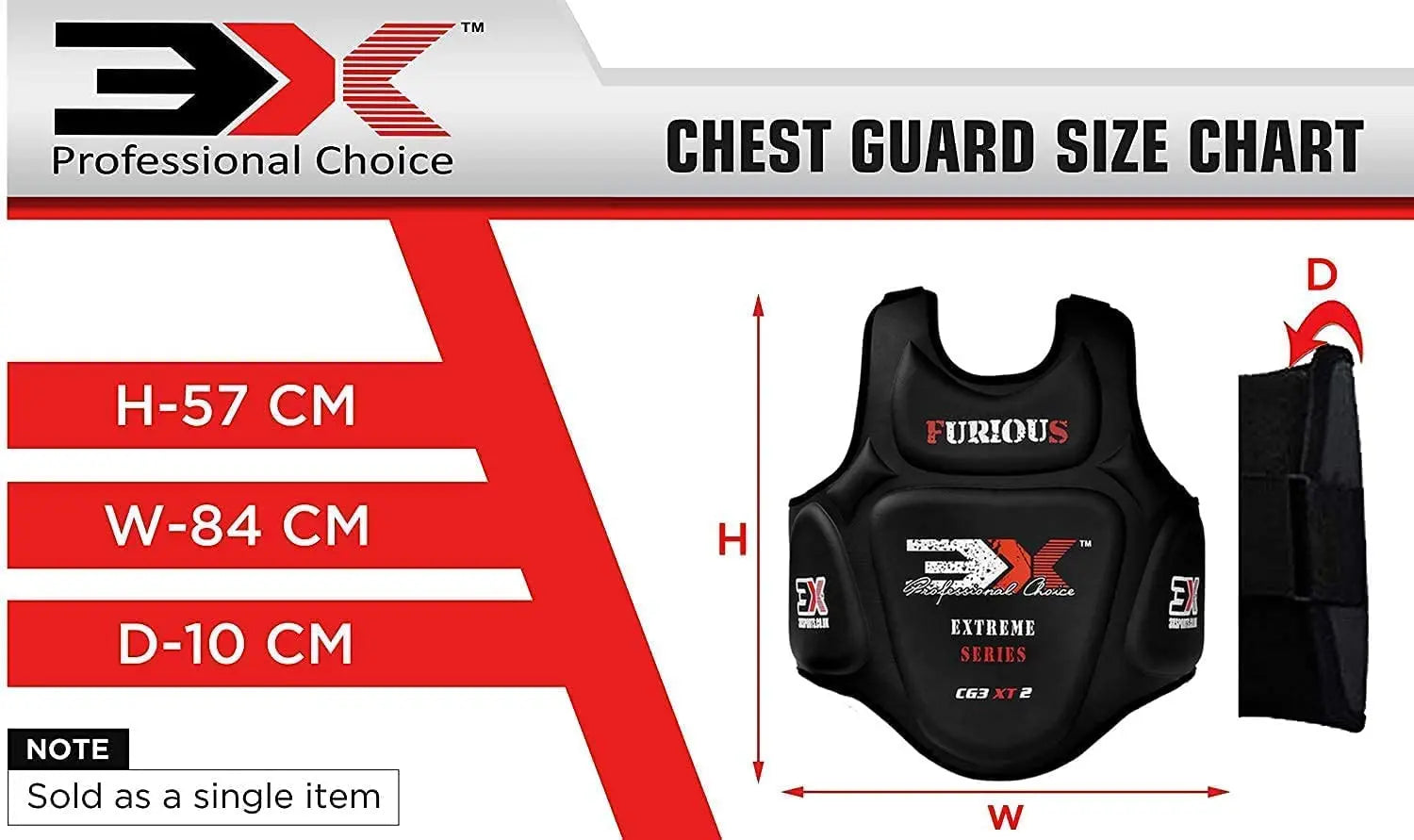 3X Sports Boxing Body Protector, Heavy Punching Chest Guard - The Champ Gear