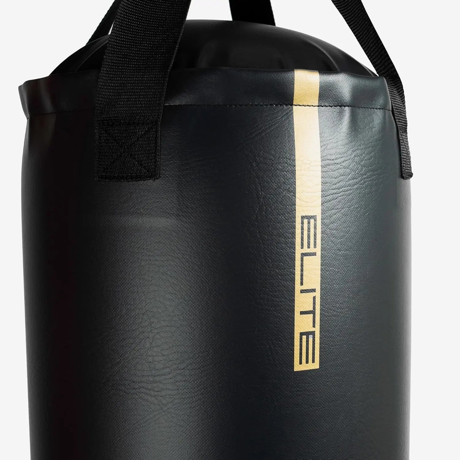 Elite Nevatear Heavy Bag - Dual-Hanging Strap System, Foam & Sand-Filled, Reinforced Straps - Ideal for Training, Boxing, Fight Sports, Fitness, Home Gym - 100LB - Black/Gold