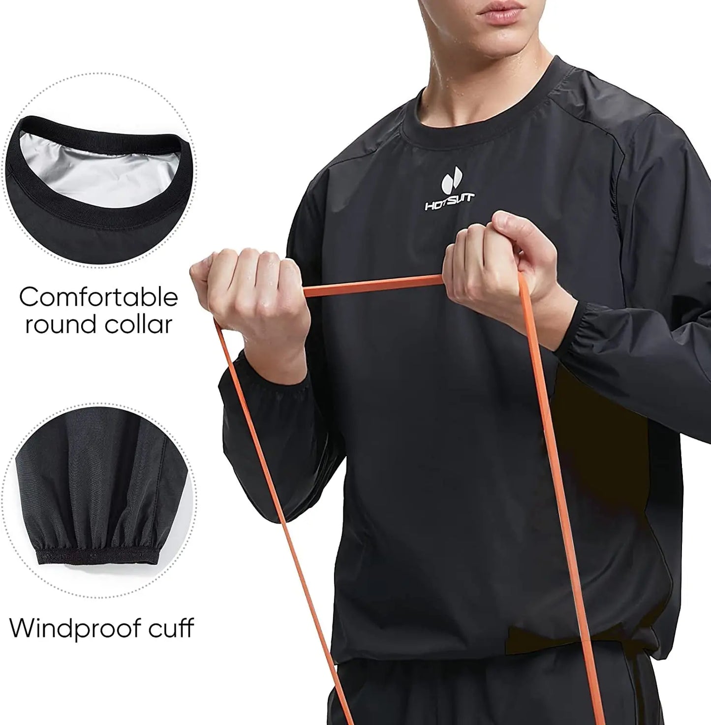 Sauna Suit Men anti Rip Sweat Suits Gym Boxing Workout Jackets