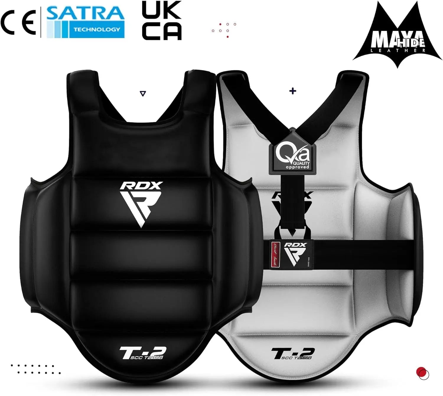 Boxing Body Protector Reversible, Kickboxing MMA Muay Thai Chest Guard, Sparring Training Heavy Punching, Adjustable Strike Shield, Martial Arts Upper Belly Ribs Protection Pad, Taekwondo TKD Vest