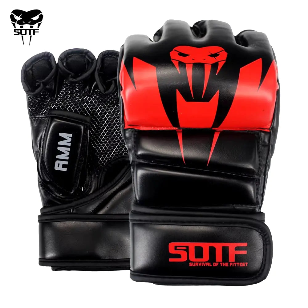 SOTF Adults MMA Venomous Snake Multicolor Boxing Gloves MMA Tiger Muay Thai Gloves Muay Thai Boxing Fight Glove Sanda Pads Box