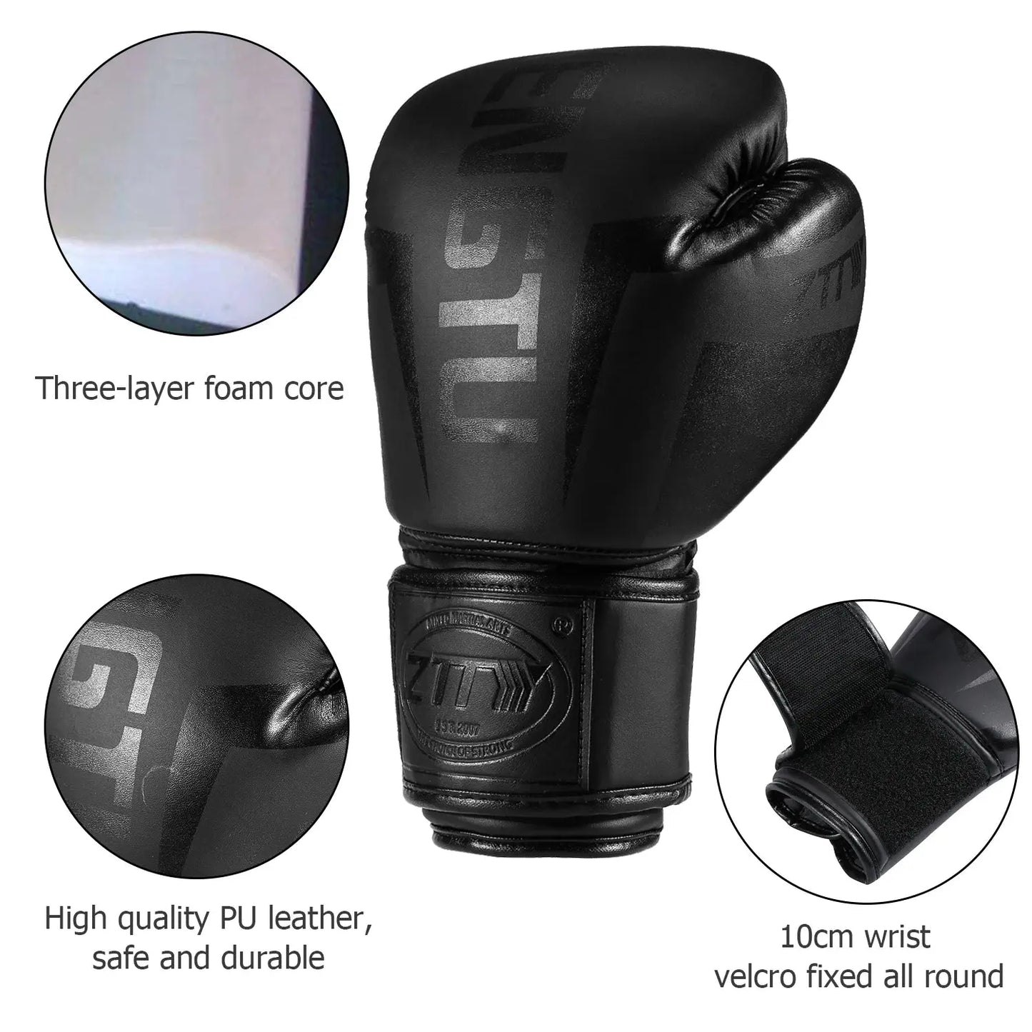 Kick Boxing Gloves for Men Women PU Karate Muay Thai Guantes De Boxeo Free Fight MMA Sanda Training Adults Kids Equipment