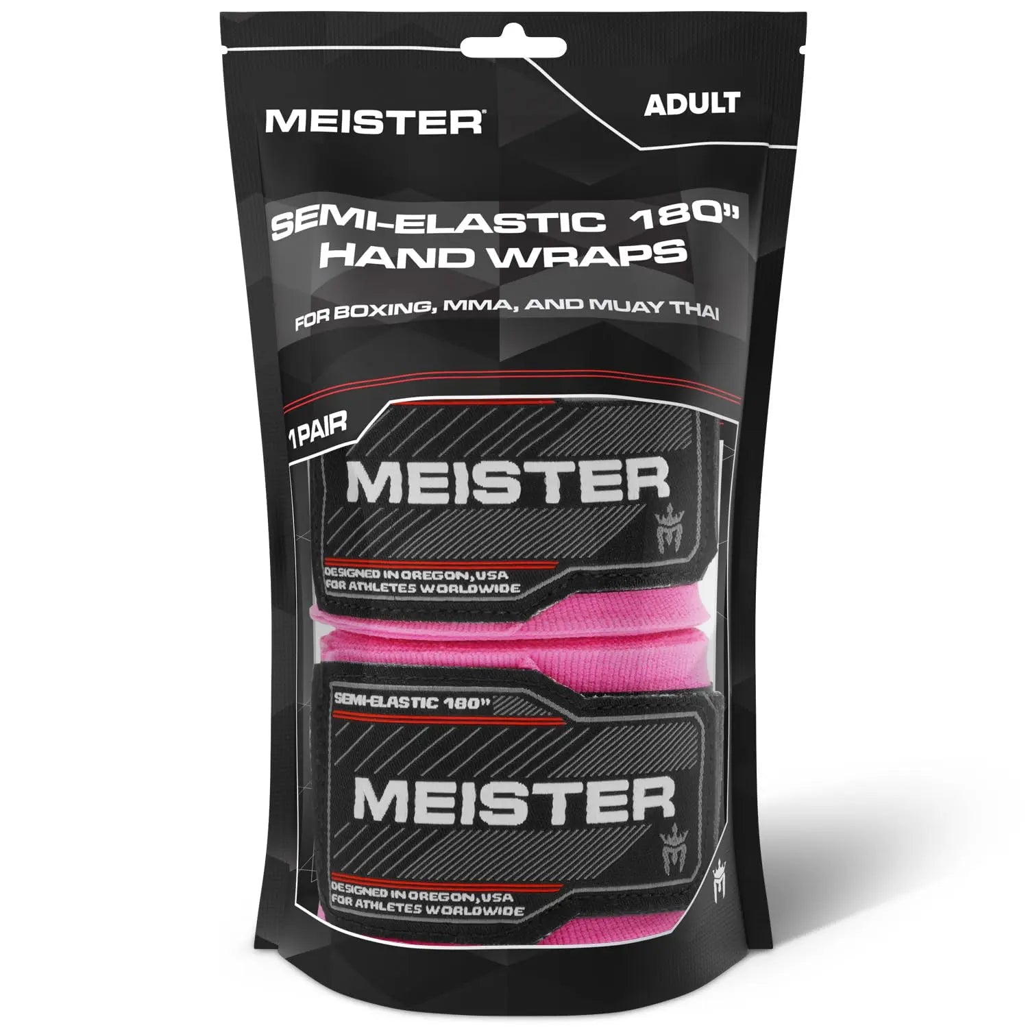 Meister Adult 180" Semi-Elastic Hand Wraps for MMA & Boxing (Pair) - The Champ Gear