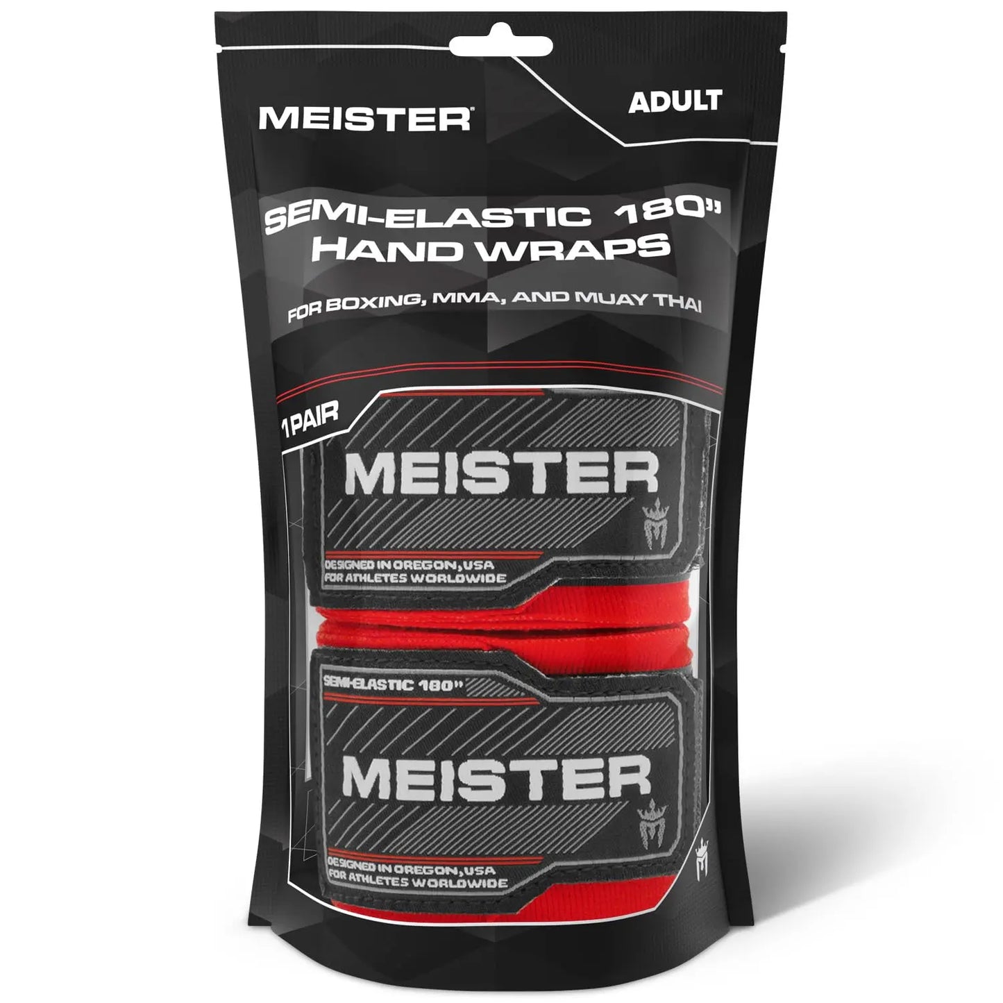 Meister Adult 180" Semi-Elastic Hand Wraps for MMA & Boxing (Pair) - The Champ Gear