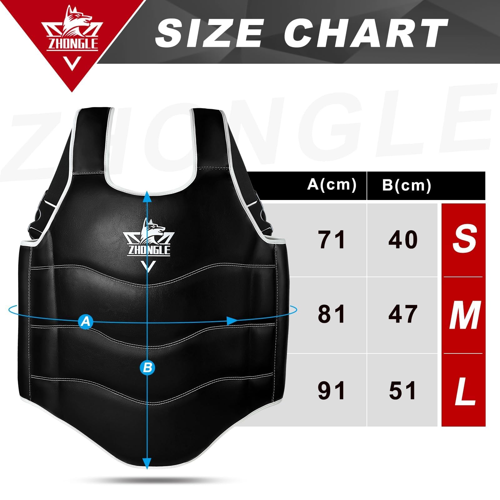 Boxing Chest Protector Adjustable MMA Taekwondo Muay Thai Chest Protector, Boxing Training Heavy fist, Adjustable Shield, Martial Arts Upper Abdomen Protective pad, Taekwondo The Champ Gear