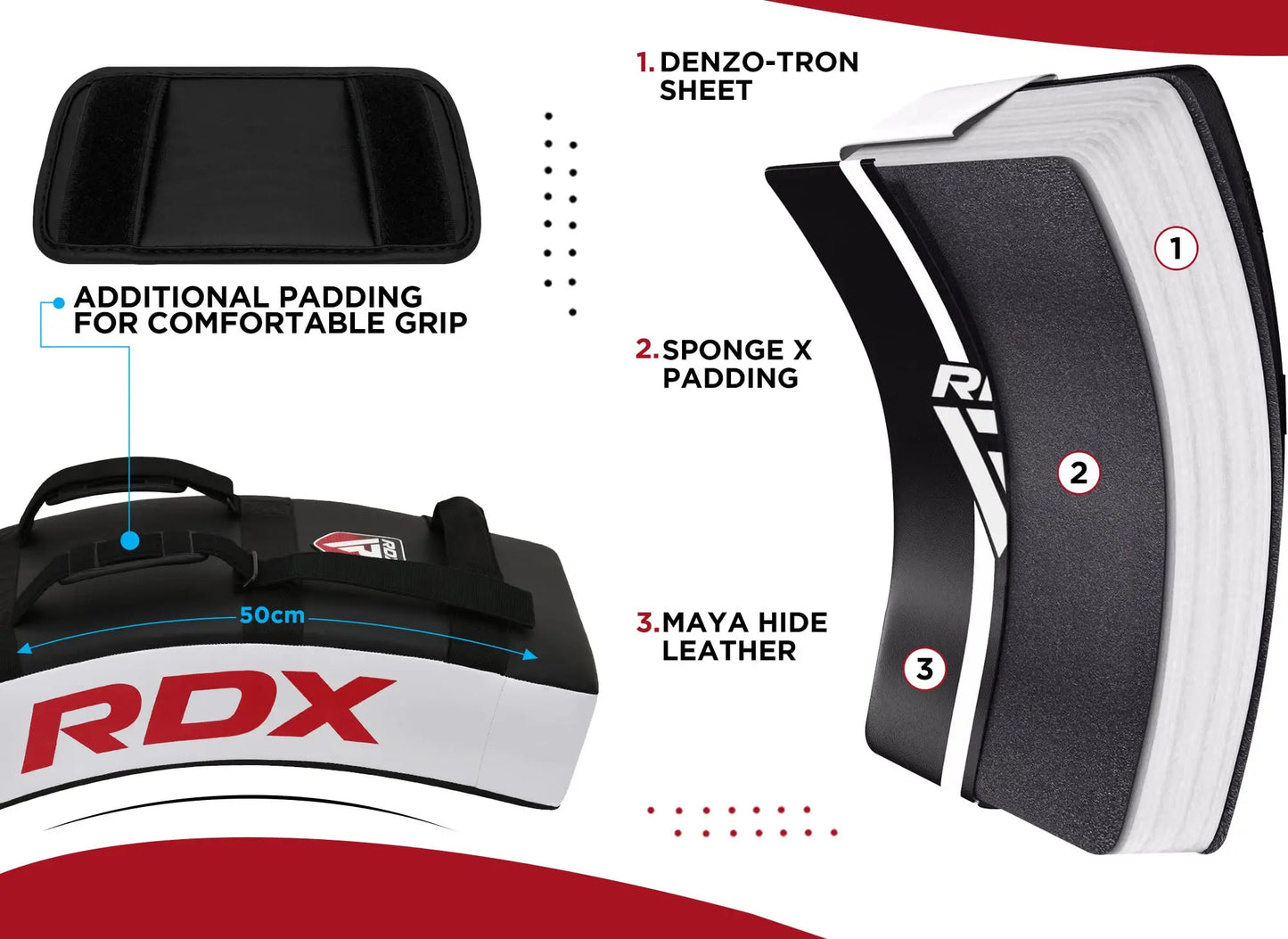 RDX Kick Shield  | 60CM Large Heavy Curved - The Champ Gear