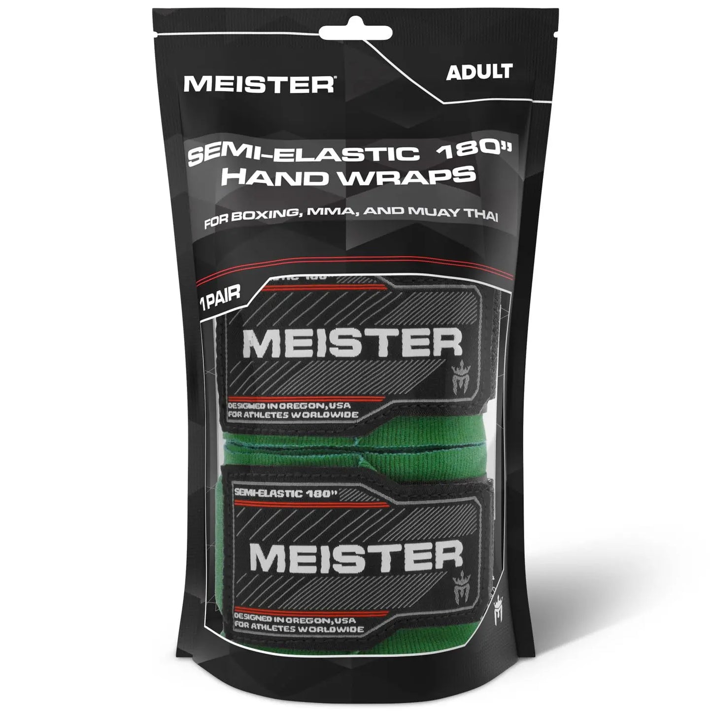 Meister Adult 180" Semi-Elastic Hand Wraps for MMA & Boxing (Pair) - The Champ Gear