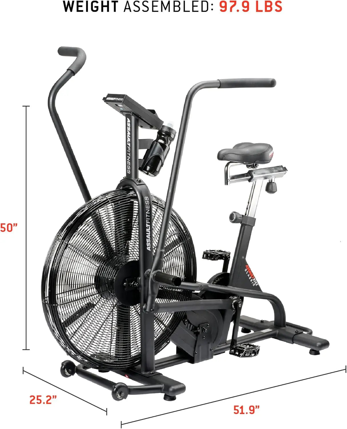 Assault Fitness Products Assault Air Bike Trainer, Black - The Champ Gear