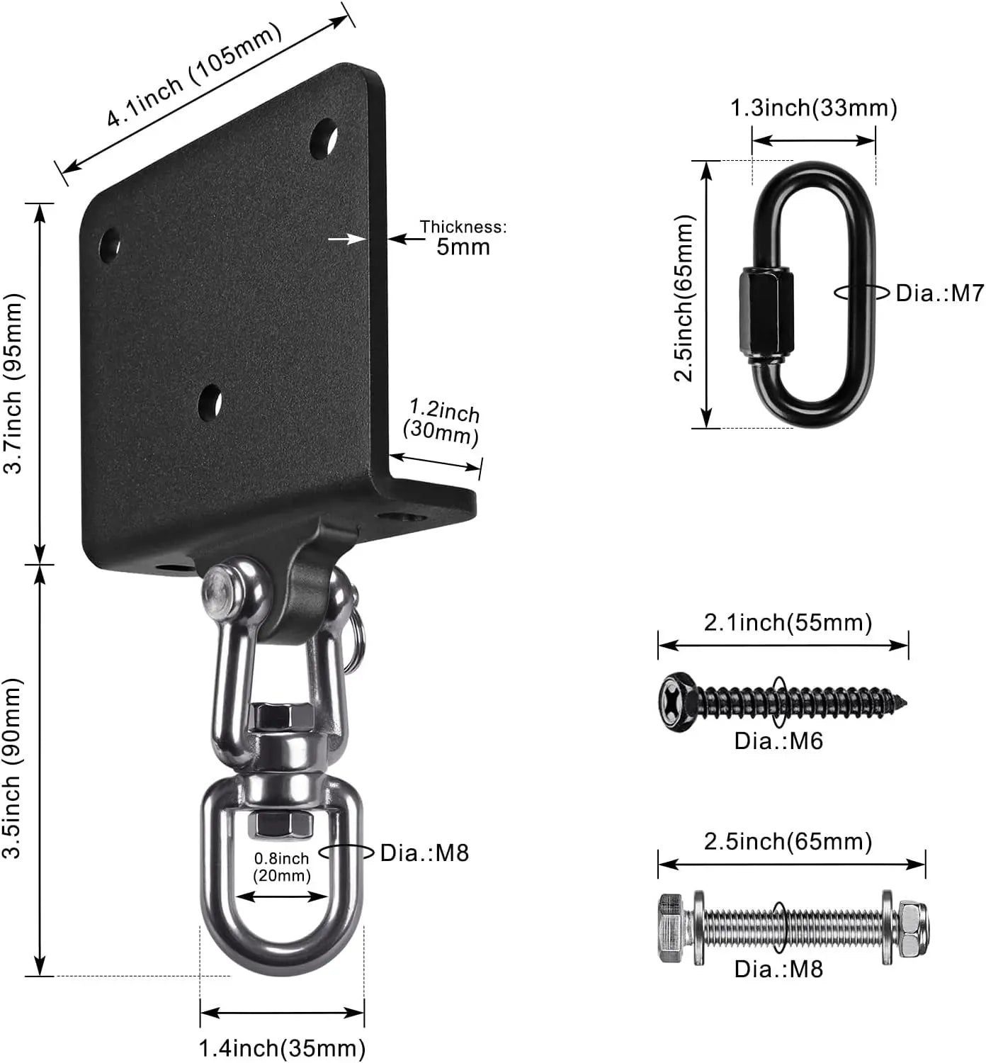 Punching Bag Hanger for Heavy Bag 1000 LB Capacity Beam Mount Hardware 360° Rotation Boxing Bag Ceiling Mount I-Beam Heavy Bag Hanger with Carabiner The Champ Gear