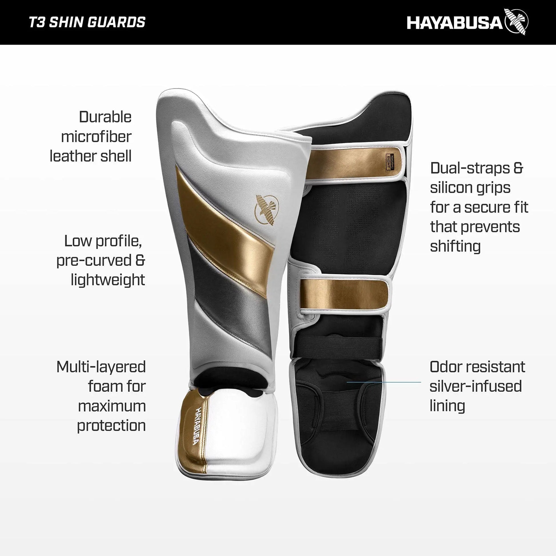 Hayabusa T3 Striking Shinguards - The Champ Gear